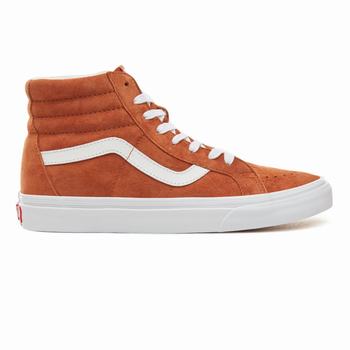 Férfi Vans Suede Sk8-Hi Reissue Magasszárú Cipő VA5329761 Barna/Fehér